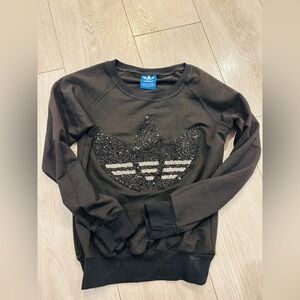 Adidas youth/womans Black and White Logo Sweater